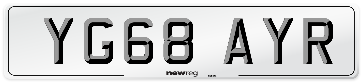 YG68 AYR Number Plate from New Reg